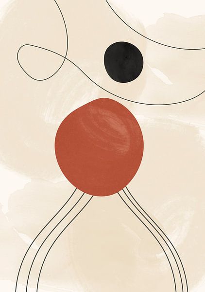 Scandinavische abstractie op goud van Mad Dog Art