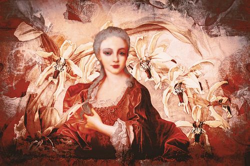 La dame aux yeux bleus et ses orchidées