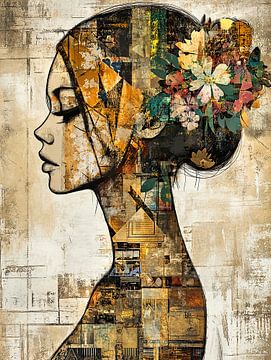 Vrouw Bloemen Haar van Kunst Kriebels