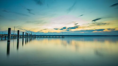 Zuilen van de uitgestrektheid aan de Ammersee