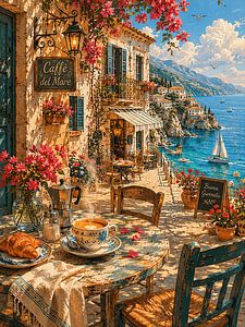 Mediterranean Morning Breakfast by the Sea