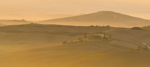 Tuscan landscape during the sunrise