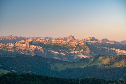 Zonsopgang op de Hohen Ifen en de grote Widderstein