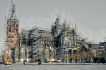 Unique multiple exposure of De Sint Jan in 's-Hertogenbosch