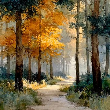 Autumn Forest Path by Nomo.Art