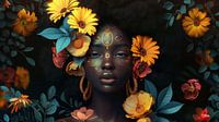 african woman with flowers by Gelissen Artworks thumbnail