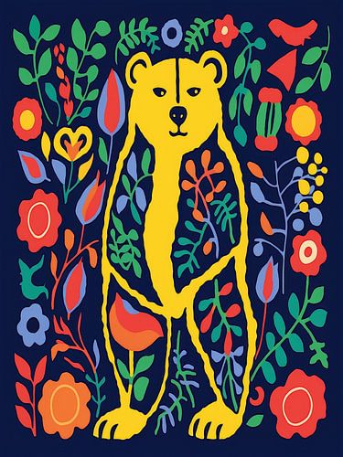 Bear In The Forest Style Henri Matisse