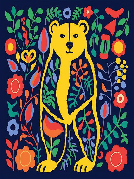 Ours dans la forêt Style Henri Matisse par TOAN TRAN