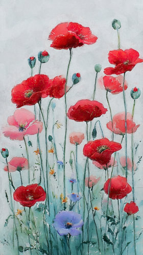 Poppy Fields III — Red & Blue