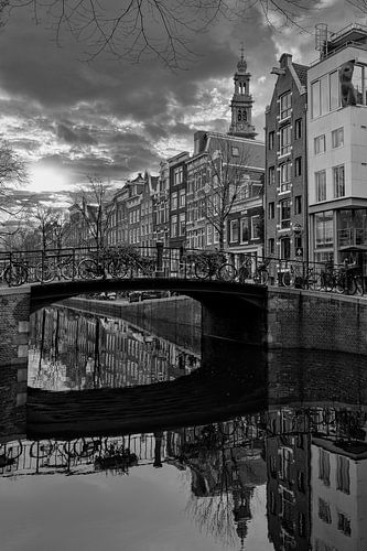Zicht op de Westertoren in Amsterdam