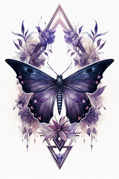 Geometric floral butterfly by haroulita