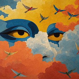 Goldene Augen | Watching Over the Flying Colors von ARTEO Gemälde