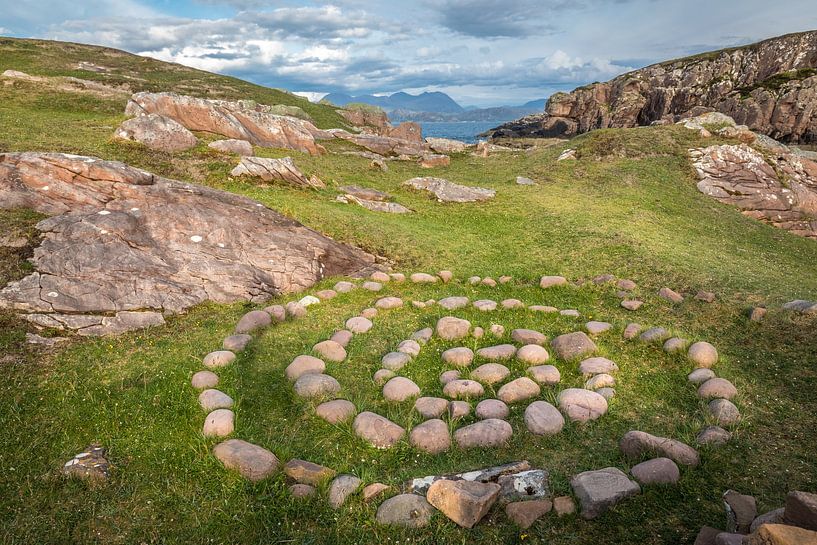 Stone spiral at Mellon Udrigle Beach, Achnasheen, Wester Ross by Christian Müringer