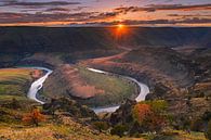 Sonnenuntergang am John Day River, Oregon, USA. von Henk Meijer Photography Miniaturansicht
