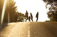 Longboarders in the evening sun