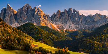 Zonsondergang in de Dolomieten, Italië
