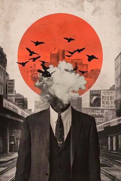 Un nouveau départ dans le brouillard de la ville par Poster Art Shop