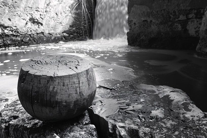 Classic waterfall in black and white by Art & Soul Creations
