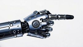 Robothand in richting met vinger