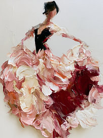 Élégante ballerine en rose – Peinture expressive