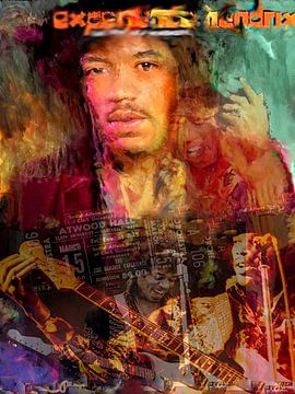 Jimi Hendrix Pop-Art-Leinwand von Leah Devora