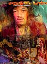 Jimi Hendrix Pop Art Canvas van Leah Devora thumbnail