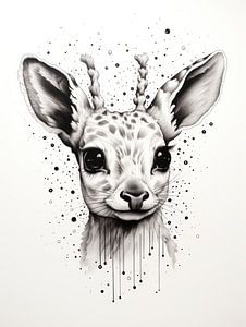 Unschuld in Tinte: Die junge Giraffe