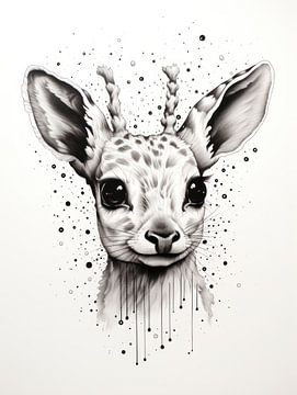 Unschuld in Tinte: Die junge Giraffe von Eva Lee