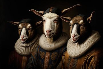 Drei Ziegen von Richard Rijsdijk