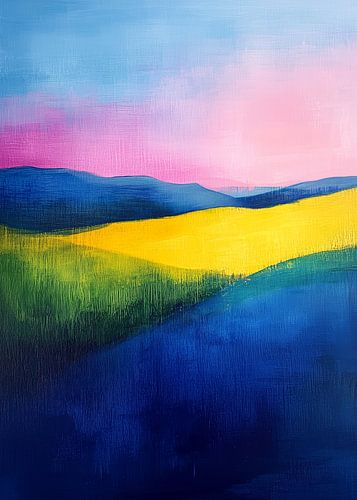 Abstractie modern schilderij landschap