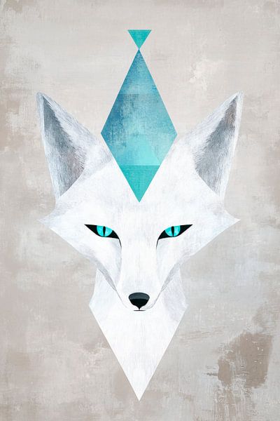 Eisiger Charme – Geometrischer Fuchs von Poster Art Shop
