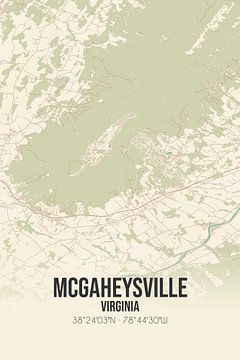 Carte ancienne de McGaheysville (Virginie), USA. sur Rezona