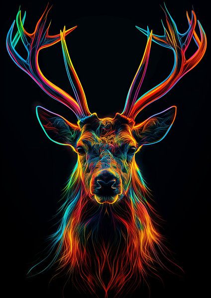 abstract of a beautiful deer by rose art