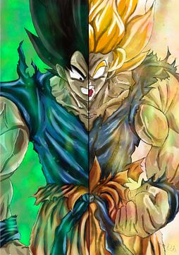 DRAGONBALL Z, Goku word ssj voor de eerste keer! (groen) van Davey Kuperus