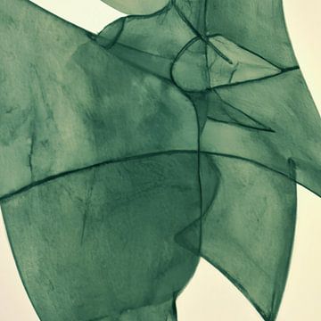 Moderne vormen en lijnen abstract in groen van Studio Allee