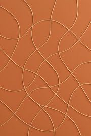 Modern Playful lines in modern relief in Warm Terracotta by STUDIO ARTSY