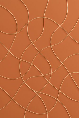 Modern Verspielte Linien in modernem Relief in Warm Terracotta