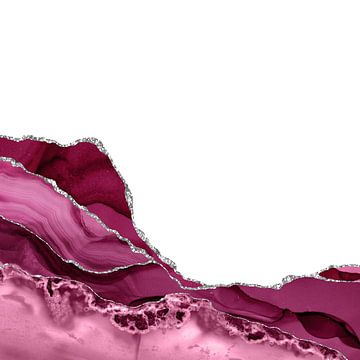 Burgundy & Silver Agate Texture 09 by Aloke Design
