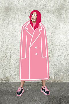 Roze jas dame van amini54