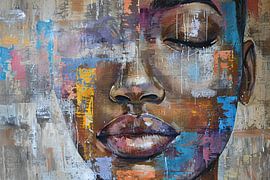 Abstract Portret van Vrouw met Kleuren van Art & Soul Creations
