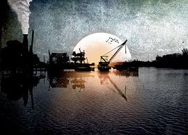 Industrial sunset van Jan Pycke