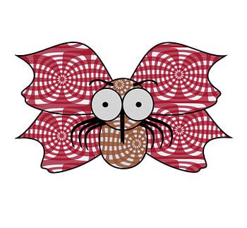 Gingham Schmetterling rot / braun