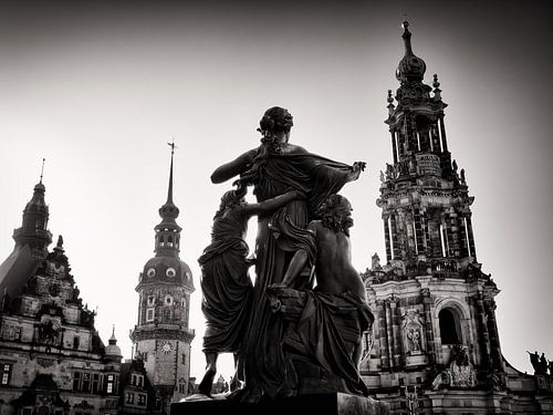 Zwart-wit fotografie: Dresden - Schlossplatz