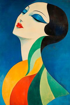 Stilvolles Porträt in lebhaften Farben von Poster Art Shop