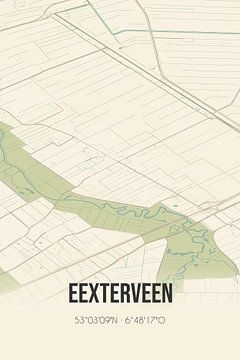 Vintage landkaart van Eexterveen (Drenthe) van MijnStadsPoster