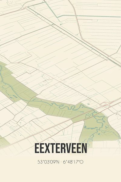 Carte vintage de Eexterveen (Drenthe) par Affiches de lieux