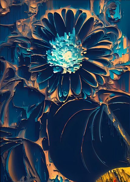 Dahlie in schwarz von J D - Digital Art