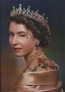Königin Elizabeth II. zwinkert von Rene Ladenius Digital Art
