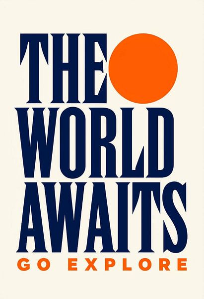 Le monde vous attend : Une affiche de voyage et d'aventure moderne et minimaliste par Artistic