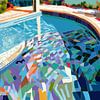 Reflets abstraits dans une piscine sur Vlindertuin-Art